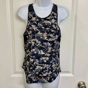Lululemon Sculpt Tank II Spring Bloom Multi Black Sleeveless Mesh Top - size 2